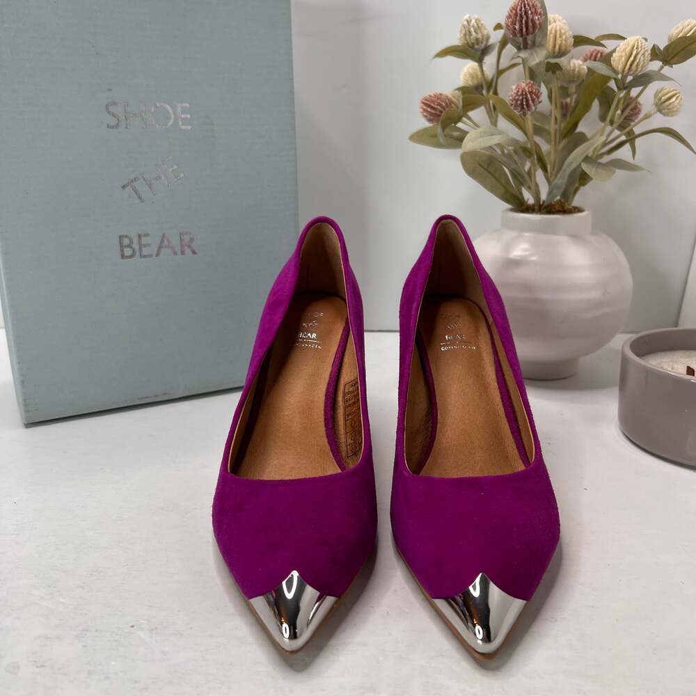Shoe The Bear Cora Metal Toes Suede Heel Purple Women's 7/EU38 Tried On